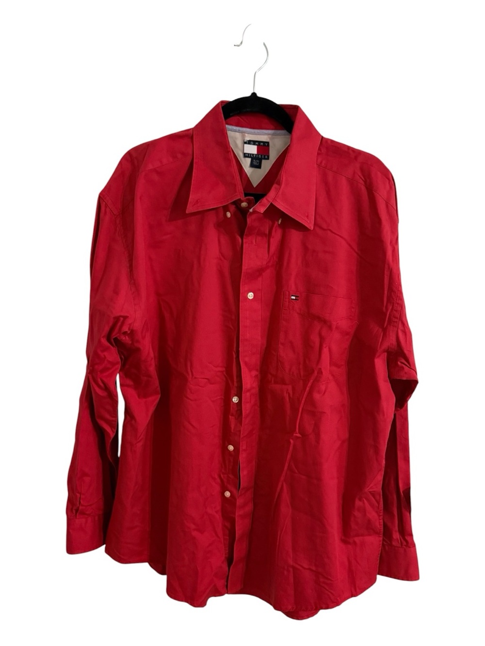 Tommy Hilfiger Button Down Shirt Mens XL Classic Logo Long Sleeve Dress Shirt
